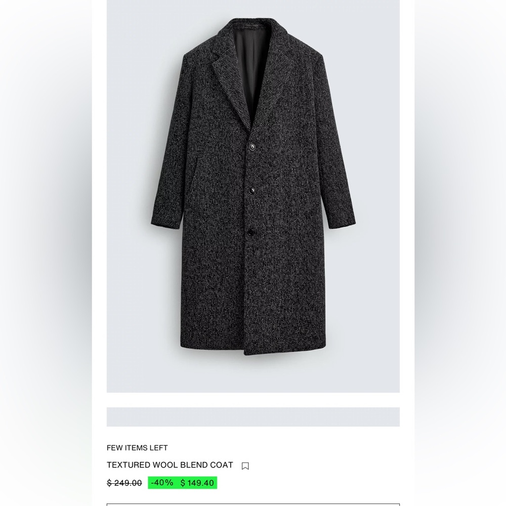 Zara Gray Pea Coat
